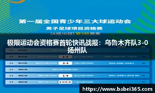 极限运动会资格赛首轮快讯战报：乌鲁木齐队3-0扬州队